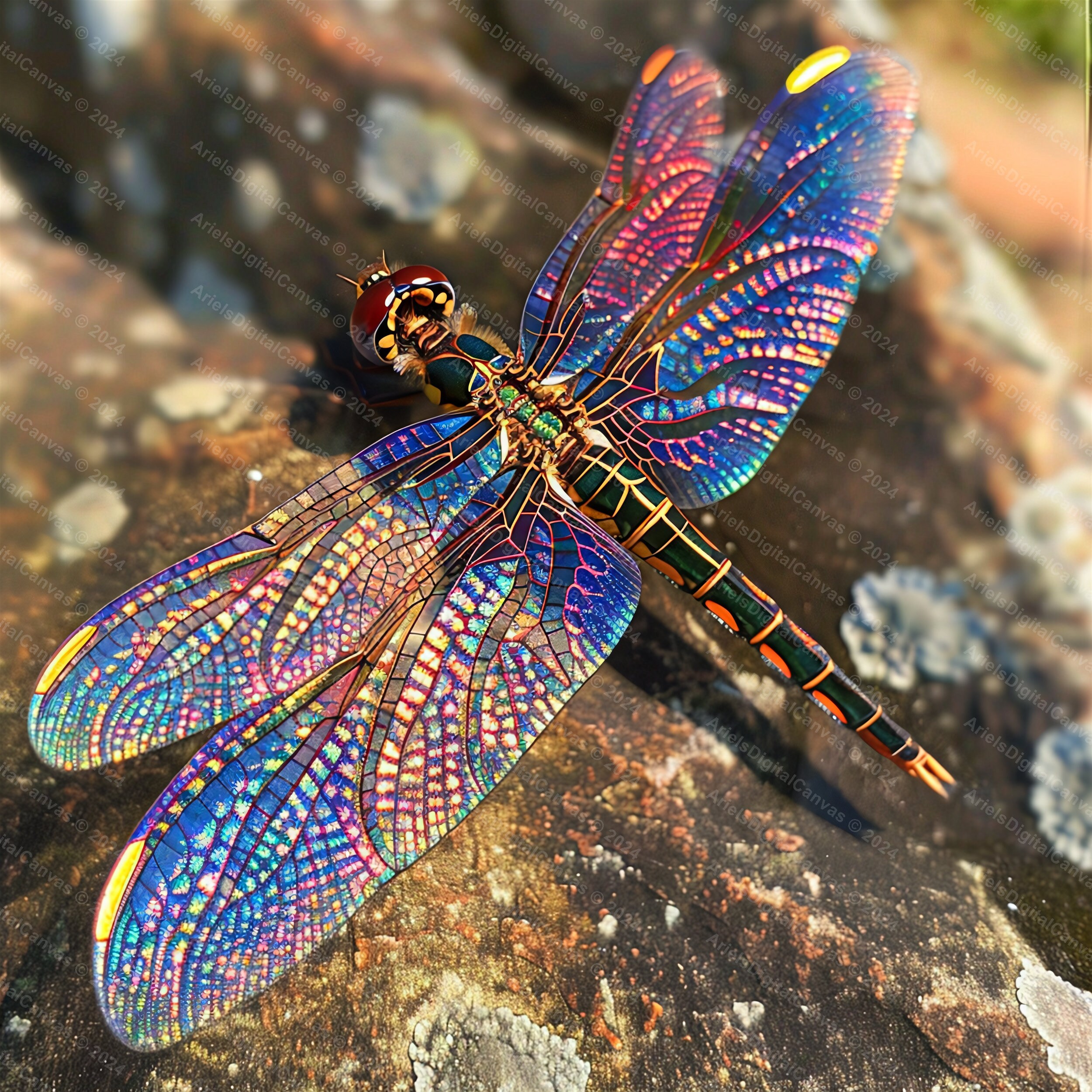 Digital Paper Digital Craft Ideas Vibrant Iridescent Dragonfly Wings