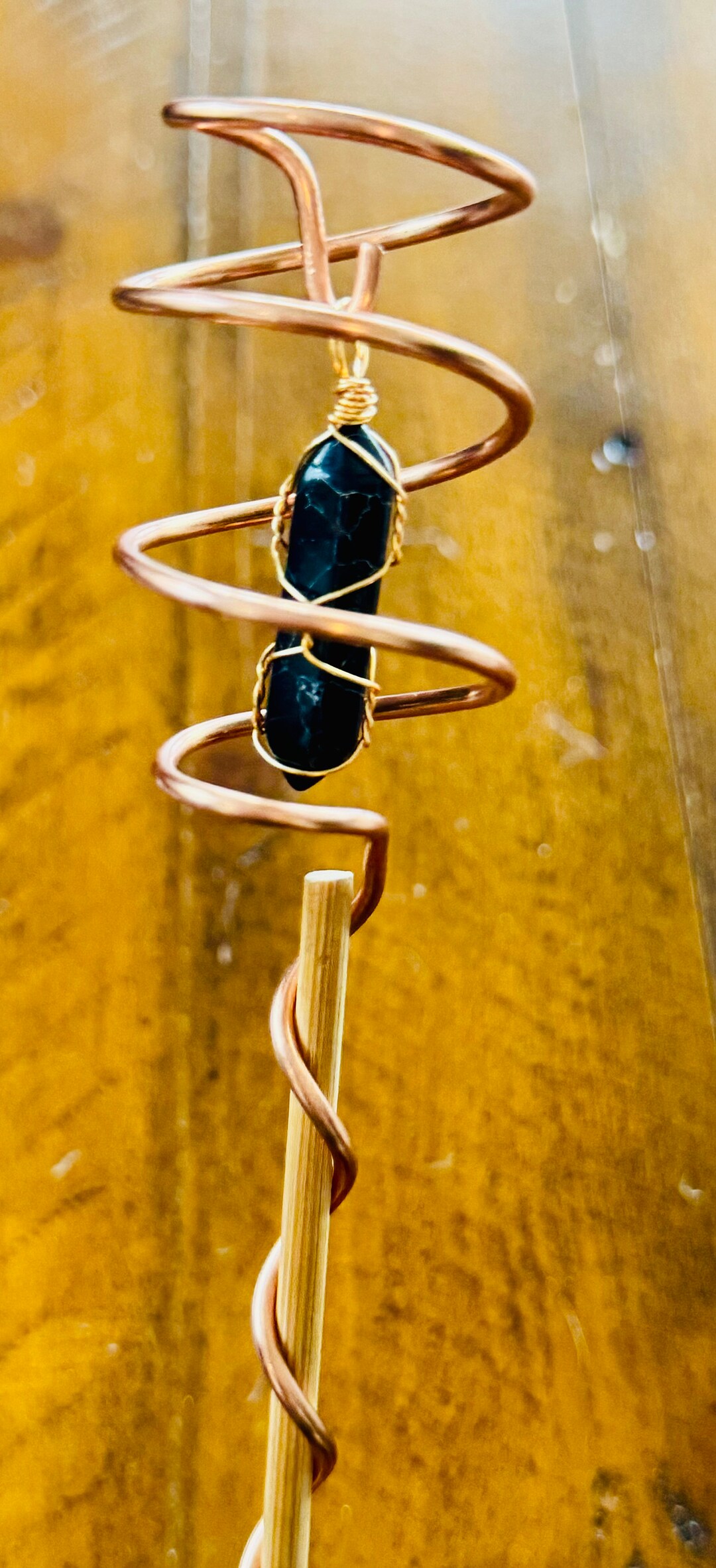Electro Culture Pure Copper Rod With Black Gemstone - Etsy