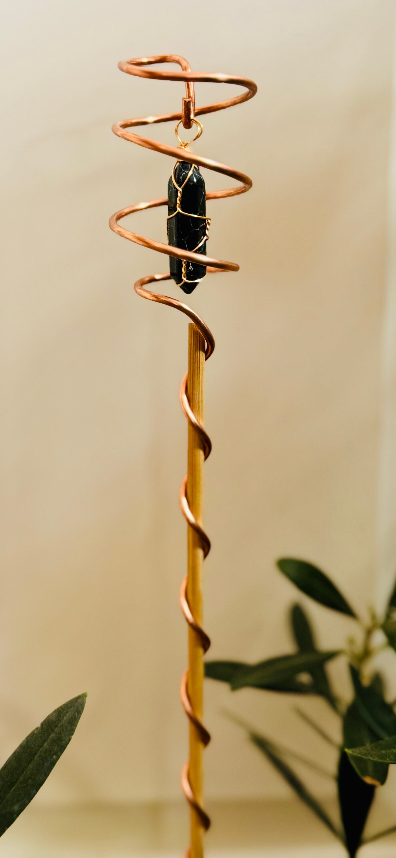Electro Culture Pure Copper Rod With Black Gemstone - Etsy