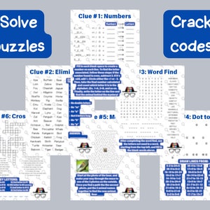 Printable codes and clues for kids, animal facts, solve the mystery!