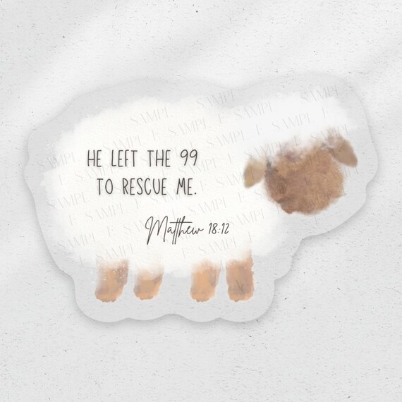 Matthew 18:12 Sticker, Christian Sticker, sheep sticker, lamb sticker, cute, Bible sticker, girly sticker, waterproof sticker, watercolor