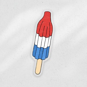 Rocket Pop sticker, Fourth of July, popsicle, 4th of July sticker, cute, summer, red, white, blue,  waterproof sticker, bomb pop, June, July