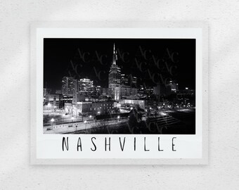 Nashville Tennessee Skyline Sticker, City Lights, Waterproof Matte