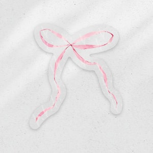 Schleife in rosa, aufkleber, mädchenhaft, ästhetisch, lana, kokett, zierlich, dünner schleife aufkleber, aquarell, matt, wasserfest, glänzend, tik, niedlich