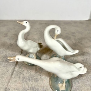 Vintage (Lot Of 3) Lladro Porcelain Little Duck Geese Figurines Spain Excellent