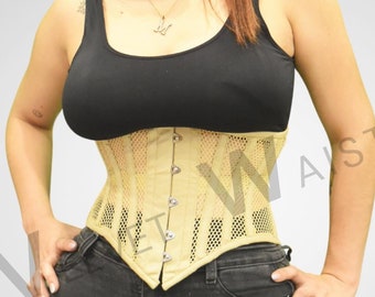 Sexy Hourglass Mesh Under bust Heavy Duty Steel Boned Corset, waist Trainer, body shaper, Available in Range of Colors
