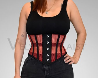 Mesh Under bust heavy duty steel boned Corset, waist Trainer, body shaper