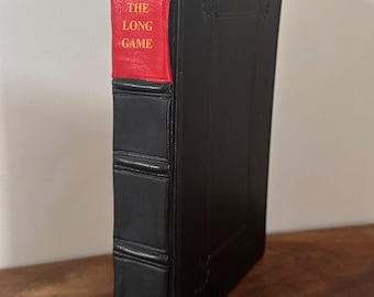 The Long Game Leather Bound Book – Rachel Reid Hardcover Rebind, Handbound in Goatskin, Custom Book Gift for Collectors & Readers