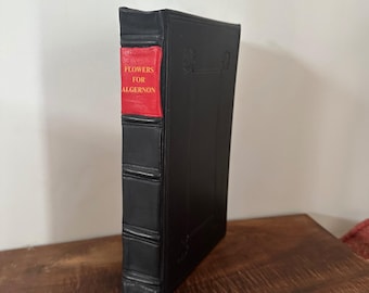 Flowers for Algernon Leather Bound Book – Daniel Keyes  Hardcover Rebind, Handbound in Goatskin, Custom Book Gift for Collectors & Readers