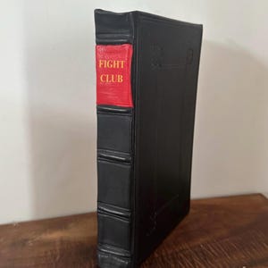 Fight Club Leather Bound Book – Chuck Palahniuk Hardcover Rebind, Handbound in Goatskin, Custom Book Gift for Collectors & Readers
