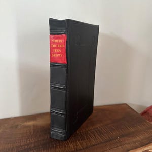 Where The Red Fern Grows LeatherBound Book – Wilson Rawls Hardcover Rebind, Handbound in Goatskin, Custom Book Gift for Collectors & Readers