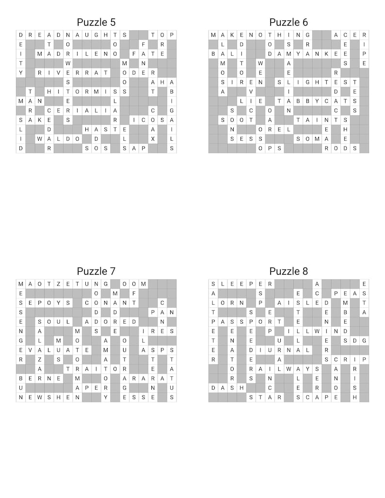 Large Print Crossword Puzzle New York Times Vol. 2 Etsy