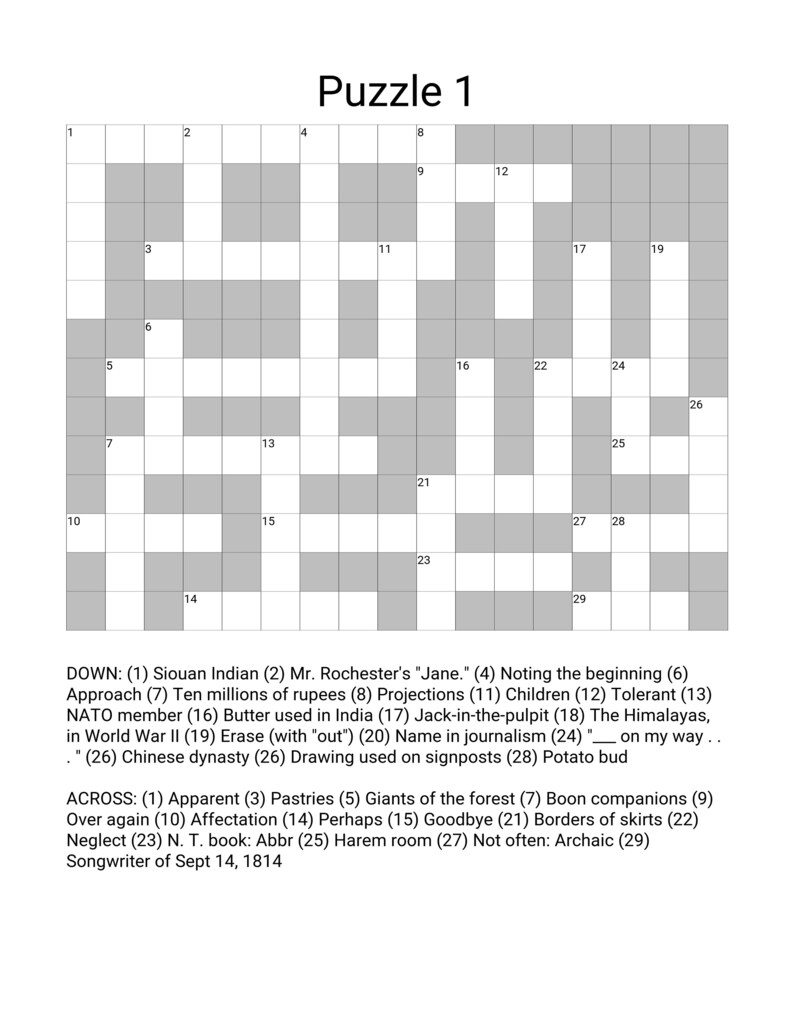Large Print Crossword Puzzle New York Times Vol. 2 Etsy