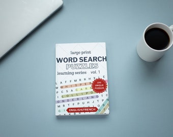 Large Print Word Search Puzzle English/French Learning Series Vol. 1 - BigPuzzleCompany