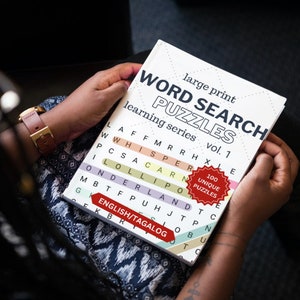 Large Print Word Search Puzzle English/Tagalog Learning Series Vol. 1 - BigPuzzleCompany