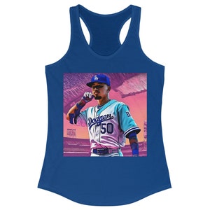 Lulu Grace Designs Blue La Dodgers Inspired Baseball Jersey: Baseball Fan Gear & Apparel for Women L / Ladies Muscle Tank