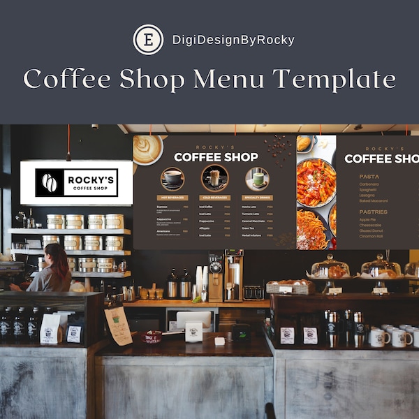 Coffee Shop Menu, Coffee Menu Board, Coffee Menu, Coffee Shop Printable, Coffee Shop, Cafe Menu, Cafe Template Editable, Cafe, Coffee Shop