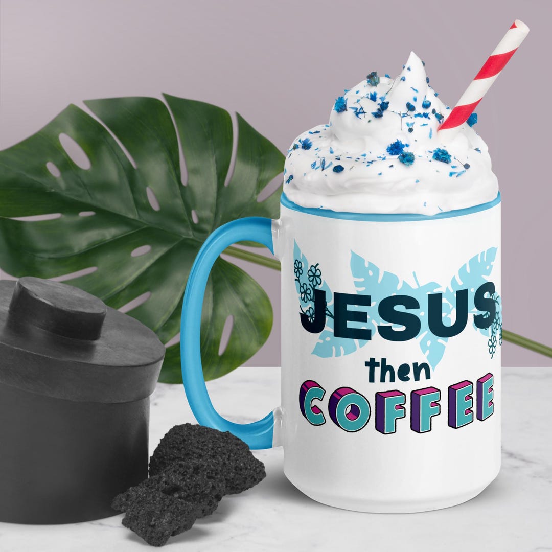 Jesus Then Coffee Colorblock Mug - Etsy