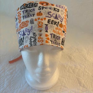 Halloween Ponytail Scrub Cap
