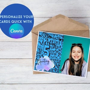 Cartões escolares com foto digital - coleção anual personalizável | Cartões Escolares Personalizados | Cartões digitais imprimíveis para memórias anuais |