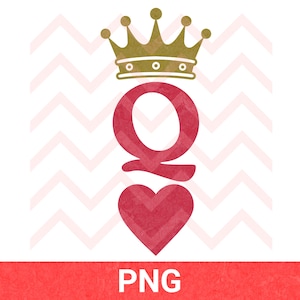 Queen of Hearts Vintage PNG