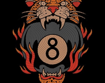 Bola 8 de la suerte de leopardo PNG