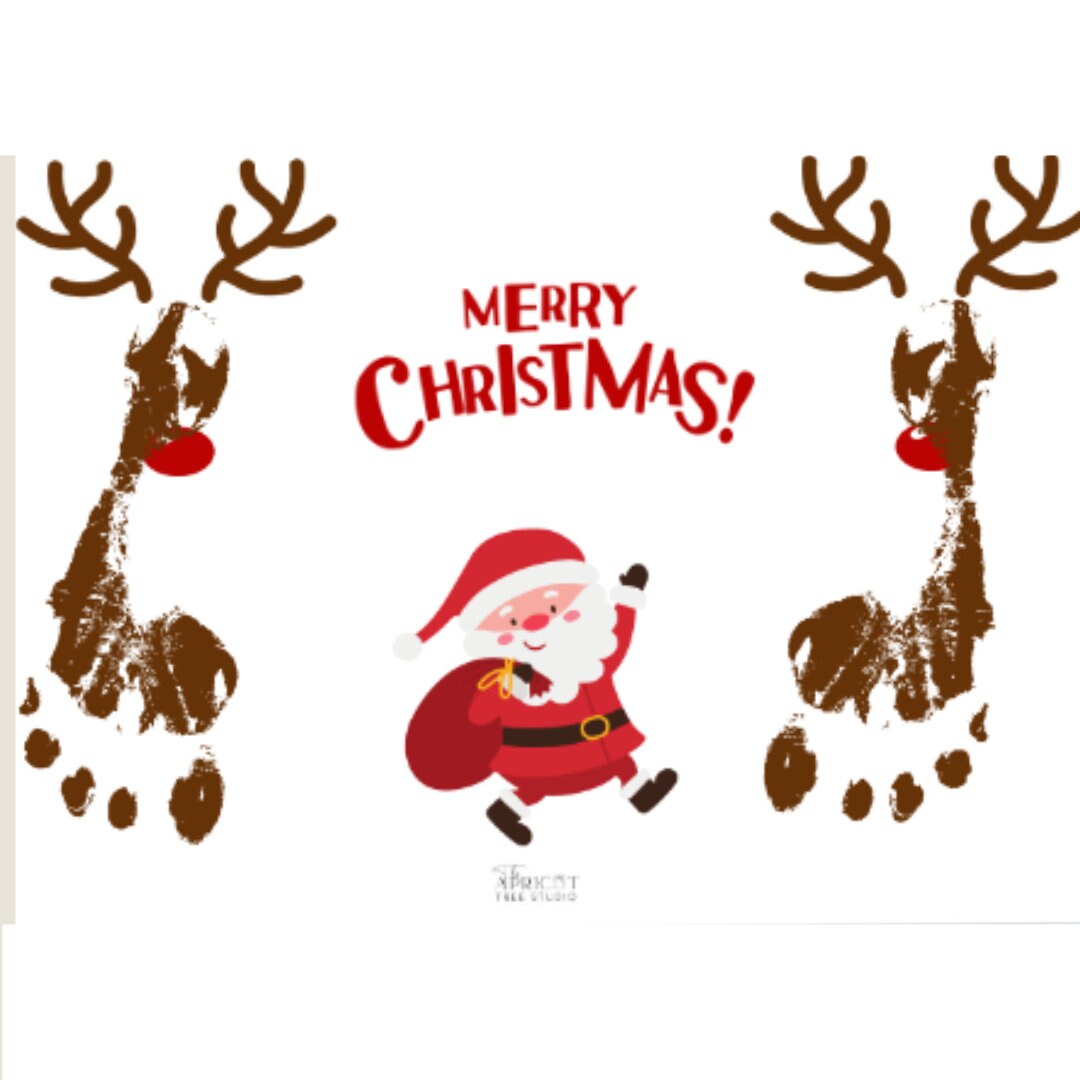 Kids Christmas Handprint Activity, Craft Printable Christmas Handprint