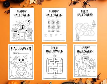 Halloween Malseiten, Halloween Kinder Malseiten, Halloween Party Aktivität, Halloween Malseiten, sofortdownload, druckbar