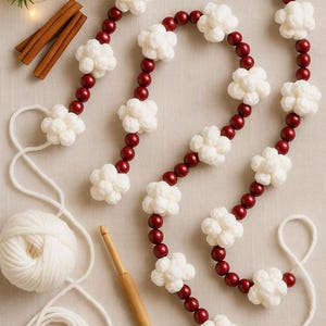 Crochet Popcorn Garland Pattern | Christmas | Holiday Tree Decor