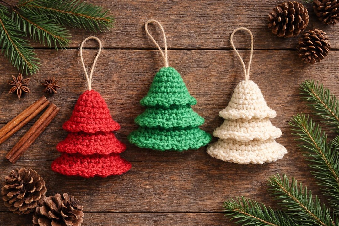 Crochet Christmas Tree Ornament Pattern | Easy 3-layer Tree | Beginner ...
