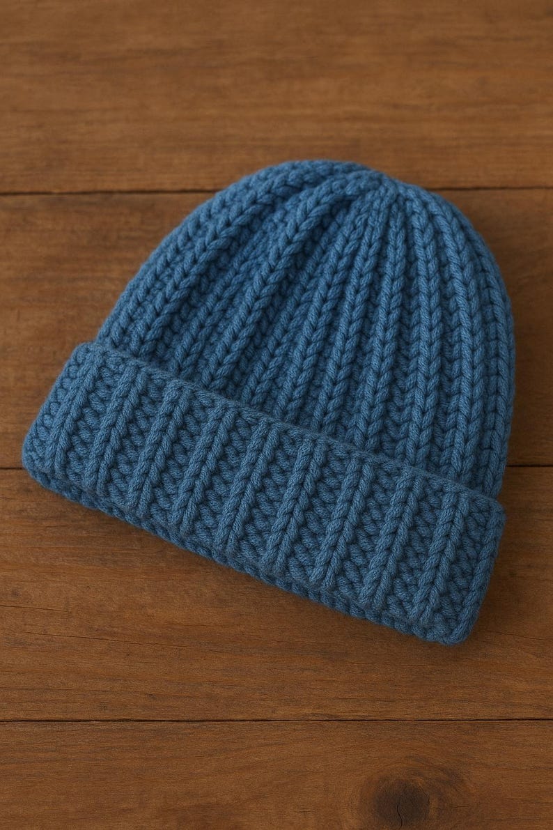 Chunky Ribbed Beanie Crochet Pattern | Easy Winter Hat (PDF) - Etsy