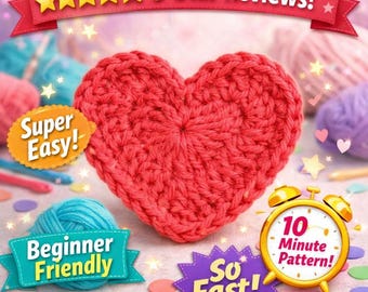 Easy Crochet Heart Pattern | Beginner-Friendly PDF Tutorial | Quick Scrap Yarn Project