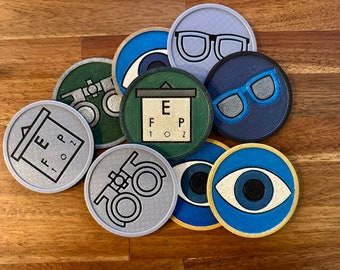 Set of 4 - 3D printed & Hand painted drink Coasters. Coaster Gift set, Gift for Eye Doctor, Evil Eye.