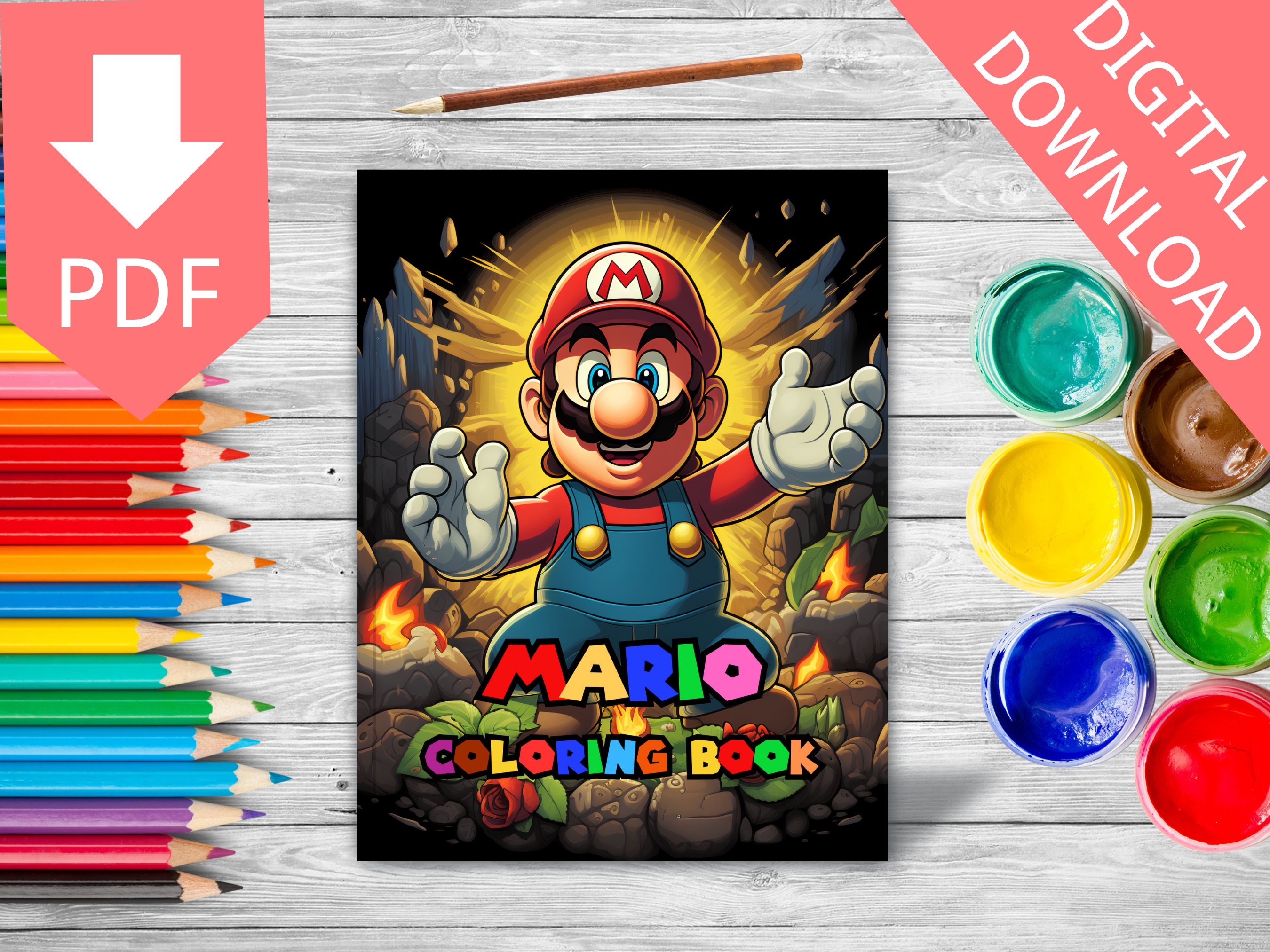 30 Mario Printable Coloring Book, Coloring Pages for Mario Fans ...