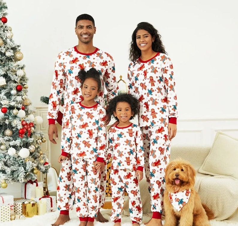 Gingerbread Christmas Family Pajamas Set, Christmas outfit Group,Family 