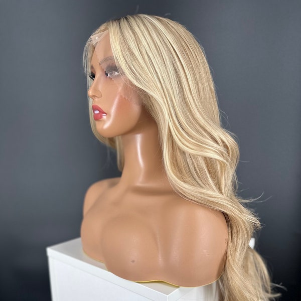 The “Golden Icon” Unit. Glueless 13x6" HD Lace Wig. 100% Ethically Sourced Human Hair, Hand Made, Custom Colored.