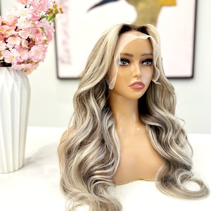 The “California Cool Girl” Unit. Glueless 13x6&quot; HD Lace Wig. 100% Ethically Sourced Human Hair, Hand Made, Custom Colored.