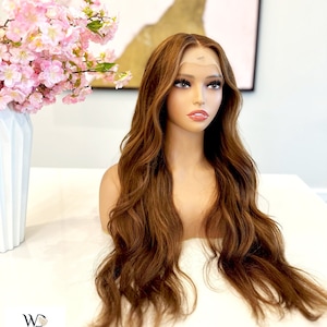 The “Cinnamon Brown” Unit. Glueless 13x6&quot; HD Lace Wig. 100% Ethically Sourced Human Hair, Hand Made, Custom Colored.