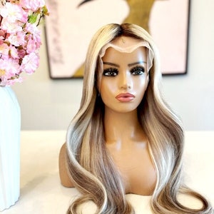 The “Diamonds And Pearls” Unit. Glueless 13x6" HD Lace Wig. 100% Ethically Sourced Human Hair, Hand Made, Custom Colored.