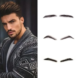 Mens Human Hair Eyebrow Wigs For Alopecia, Thinning Brows, Hair Loss, Theatre and Television,