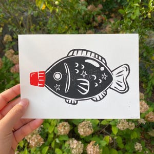 Sojasaus Vis | Linosnede blokprint