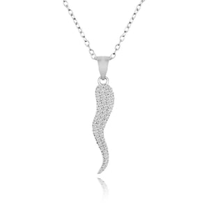 Italian Horn Charm Necklace - 925 Sterling Silver Horn Necklace - Good luck charm - Protection necklace - Silver horn pendant
