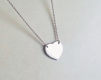 ハートネックレス シルバー、925スターリングシルバー ハート