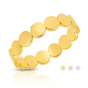 14K Solid Gold Bubble Band - Custom Name Ring - Personalized Initial Jewelry - Trendy Gold Ring - Unique Custom Accessory - Gift for Her