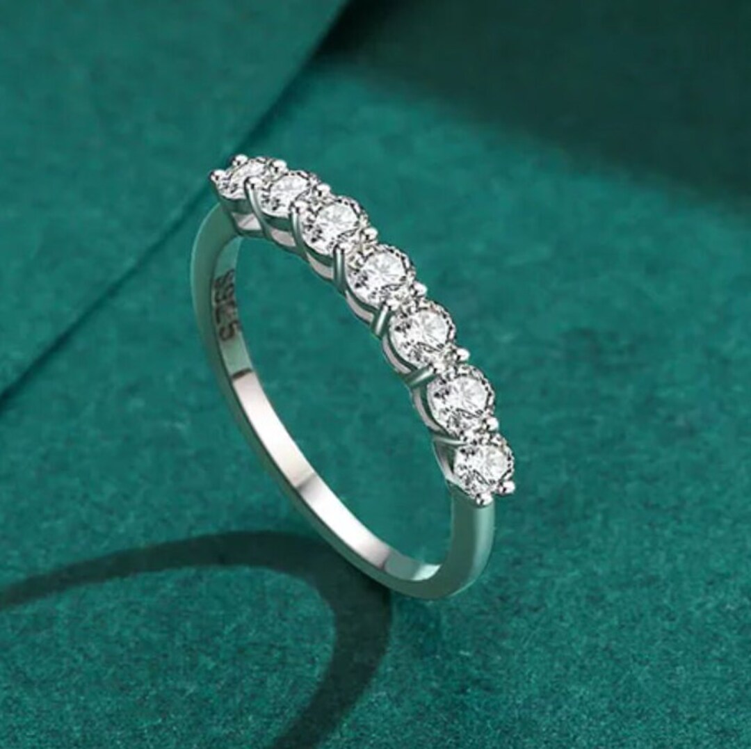 Silver Band Eternity Ring Stacking Ring Dainty Ring Personalized Rings