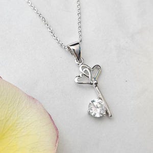 Sterling Silver Heart Key Pendant Necklace: Romantic Love Jewelry