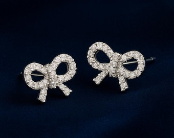 Sterling Silver Bow Earrings: Dainty Bowtie Studs, Made in LA