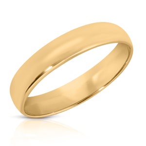4mm Classic Wedding Solid Gold  Band - Gold Promise Ring Band