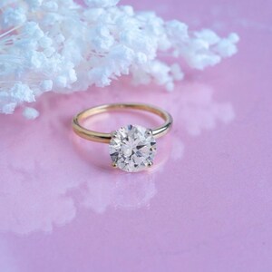 3ct Solitaire Gold Engagement Ring Simulated Diamond 14k Yellow Gold - Engagement  Ring - Anniversary Ring - Gift For Her - Wedding Ring