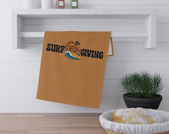 Surf Giving Turkey on Wave Tea Towel
